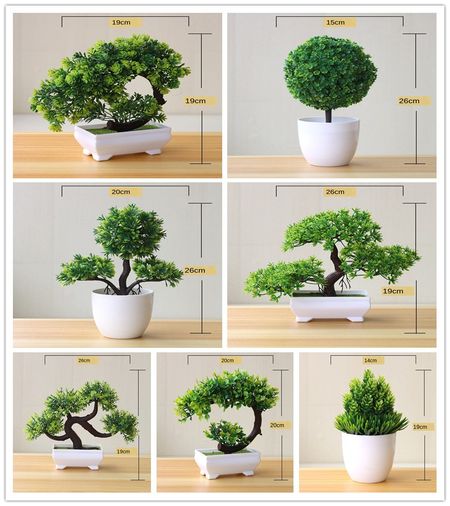 Artificial Plant Fake Potted Bonsai Desk Ornament Home Office Table Decor 1pc