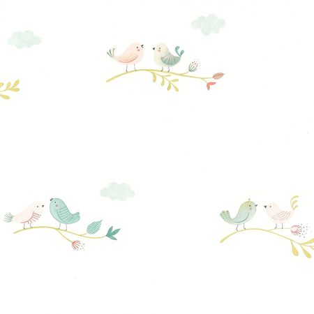 Обои детские Casadeco Rose Nino 85586241 Винил на флизелине 0531005 ГолубойРозовый Птицы 4250₽