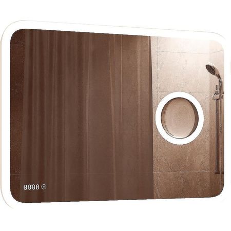 Зеркало Континент Bliss 915х685 ЗЛП767 с подсветкой с сенсорным выключателем с часами с увеличительным зеркалом 14310₽