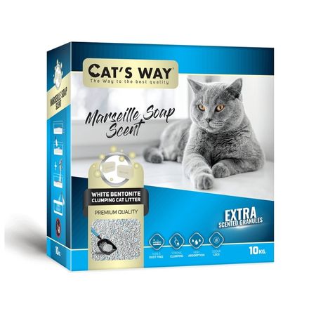 Cats way Box White Cat Litter With Marseille Soap наполнитель комкующийся для кошачьего туалета с ароматом марсельского мыла - 6 л коробка 615₽
