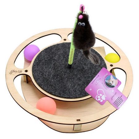 Glory Life игровой комплекс круг с шариками c игрушкой на пружине c когтеточкой из ковра - 32х28х36 см 998₽