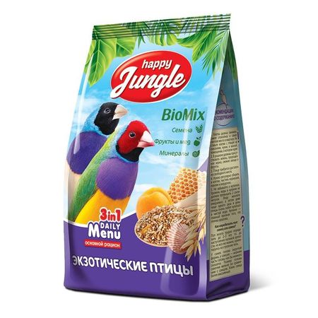 Happy Jungle сухой корм для экзотических птиц - 500 г 278₽