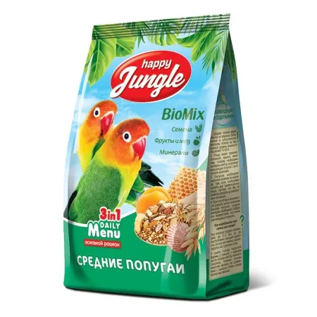 Happy Jungle сухой корм для средних попугаев - 500 г 198₽