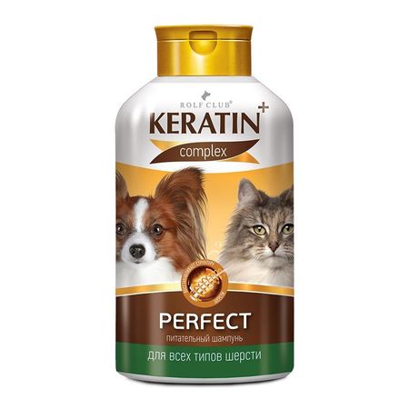 RolfClub Keratin+ Perfect шампунь для всех типов шерсти кошек и собак - 400 мл