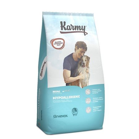 Karmy Hypoallergenic Mini полнорационный сухой корм для собак мелких пород при аллергии с ягнёнком - 10 кг 5020₽