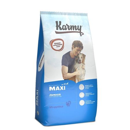 Karmy Maxi Junior полнорационный сухой корм для щенков крупных пород с индейкой - 14 кг 5991₽