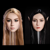1:6 Scale Action Figure Elf Head Sculpture With Long Hair Ears Can Be Replacement For Mostly 12inch Female Body Doll Accessories