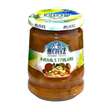 Фасоль Меленъ с грибами 580 г
