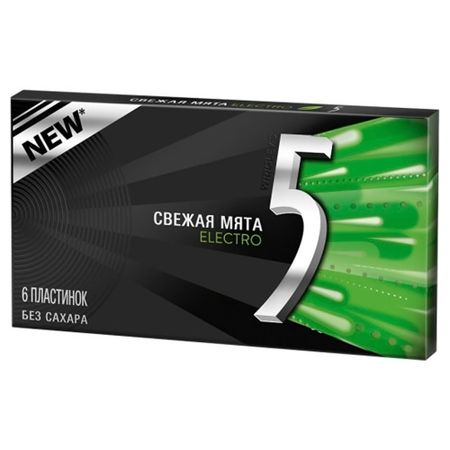 Жевательная резинка Wrigleys Five Electro Свежая мята, 31,2 г