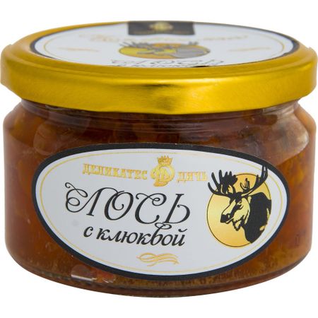 Мясо лося Деликатес дичь томленое, с клюквой, 220 г
