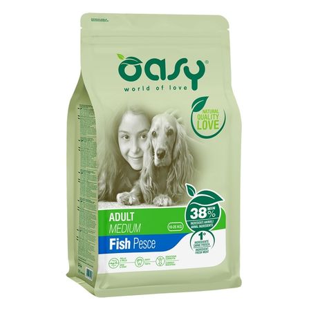 Oasy Dry Dog Adult Medium Fish сухой корм для взрослых собак средних пород с РЫБОЙ 8758₽