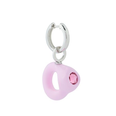 de.formee Светло-розовая моносерьга с розовым кристаллом