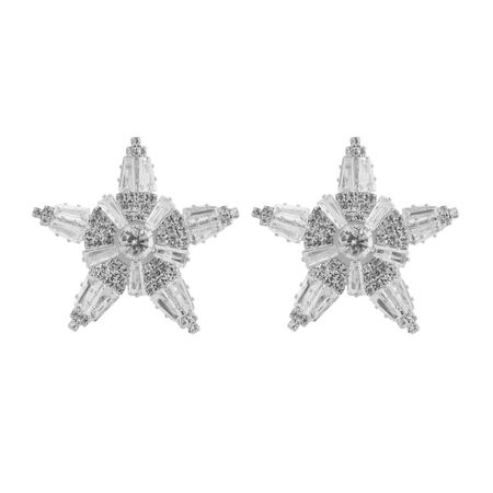 Herald Percy Серебристые серьги-звезды с вставками из стекла