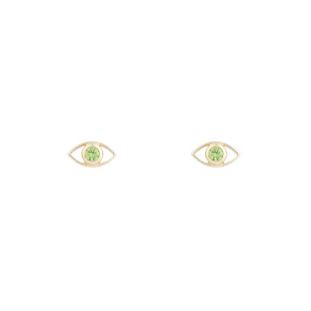 Herald Percy Diamonds Пусеты из желтого золота в виде глаза с вставкой из демантоида большие