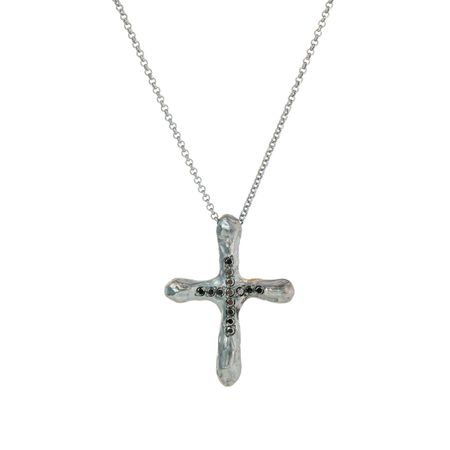 Kintsugi Jewelry Кулон Cross из серебра с бриллиантами