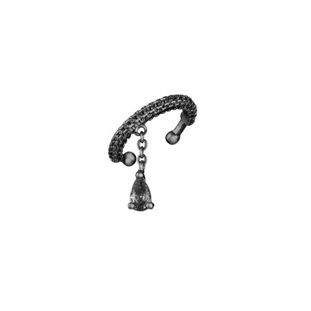 Caviar Jewellery Маленький черный кафф MYSTERY MIST с черными кристаллами 4200₽