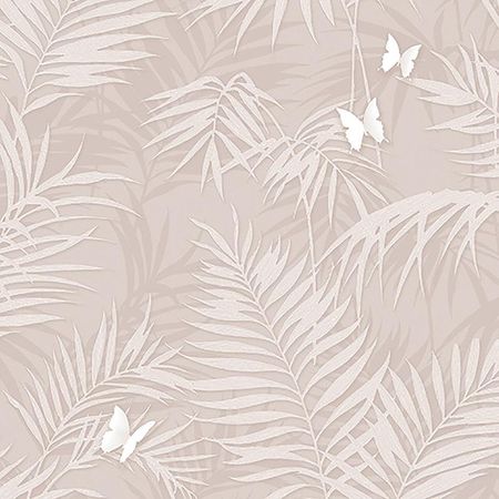 Обои Andrea Rossi Stromboli 54348-3 Винил на флизелине 10610 БежевыйРозовый ЛистьяБабочки 4800₽