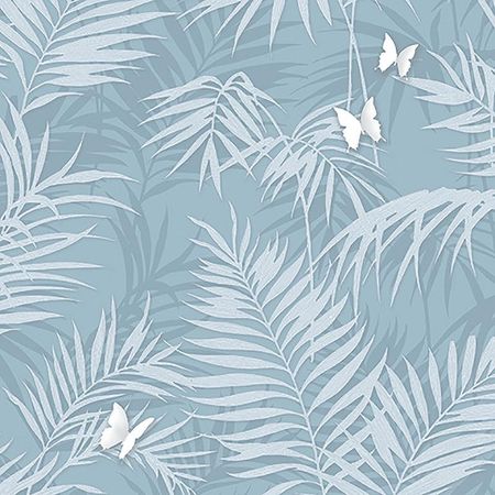 Обои Andrea Rossi Stromboli 54348-7 Винил на флизелине 10610 Синий ЛистьяБабочки 4800₽