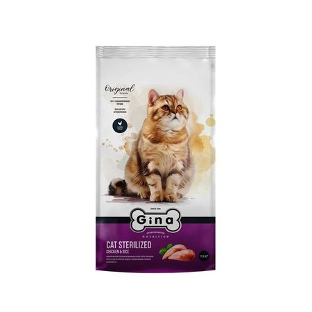 Gina Cat Sterilized Chicken amp Rice сухой корм для взрослых стерилизованных кошек с курицей и рисом - 18 кг 13529₽