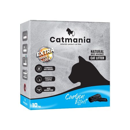 Catmania Carbon Effect наполнитель для кошачьего туалета с добавлением активированного угля, в коробке - 10 кг