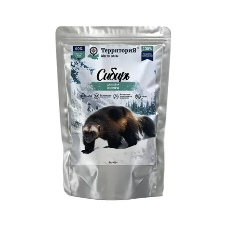 Территория Сибирь полнорационный влажный корм для собак, фарш из оленины, в паучах - 400 г