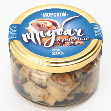 Консервы РАКиКРАБ из морского трубача в стеклянной банке, 200 г