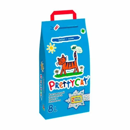 PrettyCat Naturel наполнитель впитывающий для кошачьих туалетов с ароматом алоэ  - 8 л