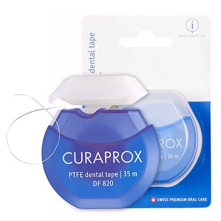 Зубная нить Curaprox PTFE floss tape DF820 с хлоргексидином 35 м 1490₽