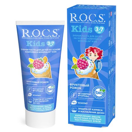 Зубная паста ROCS Kids Фруктовый рожок от 3 до 7 лет 300₽