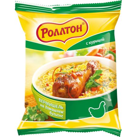Вермишель Роллтон На домашнем бульоне с курицей 60 г