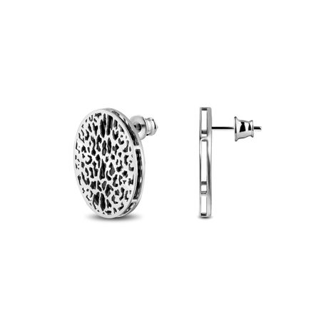 LUTA Jewelry Большие круглые серьги из серебра с леопардовым узором 14700₽