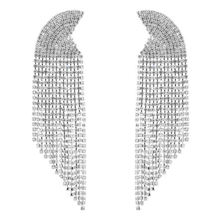 Herald Percy Серебристые серьги-полукруги с кристаллами