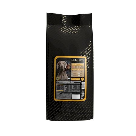 Leo ampLucy сухой полнорационный корм для пожилых собак крупных пород с уткой тыквой и биодобавками - 12 кг 10309₽