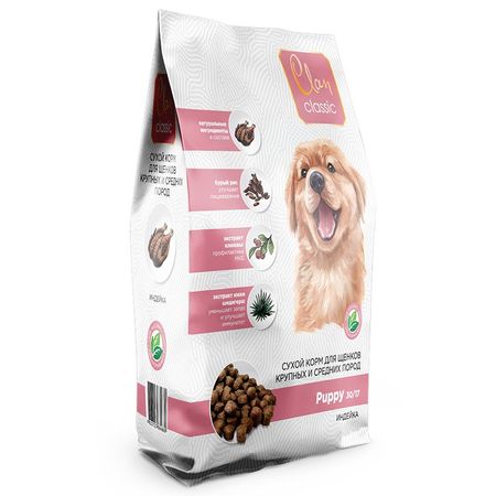 Clan Classic Puppy 3017 сухой корм для щенков средних и крупных пород с индейкой - 10 кг 5180₽