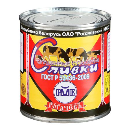 Сливки сгущенные Рогачевъ с сахаром 19% 360 г
