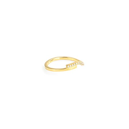 KOVA Кольцо Curve Ring 06 из желтого золота с бриллиантами