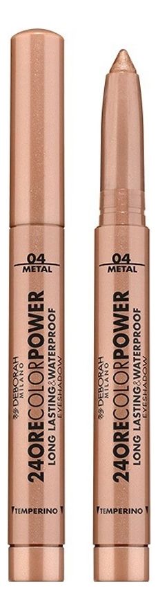 Стойкие тени для век в карандаше 24 Ore Color Power Eyeshadow 1,4г: 04 Warm Brown