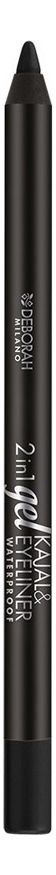 Карандаш для глаз гелевый 2 In 1 Kajal &amp; Eyeliner Gel 1,4г: 01 Black