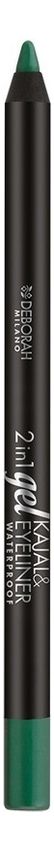 Карандаш для глаз гелевый 2 In 1 Kajal &amp; Eyeliner Gel 1,4г: 11 Light Green