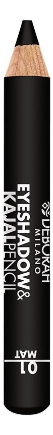Тени-карандаш для век 2 в 1 Eyeshadow &amp; Kajal Pencil 2г: 01 Black Finish Mat