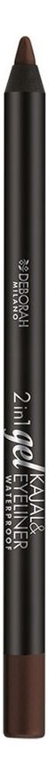 Карандаш для глаз гелевый 2 In 1 Kajal &amp; Eyeliner Gel 1,4г: 05 Brown