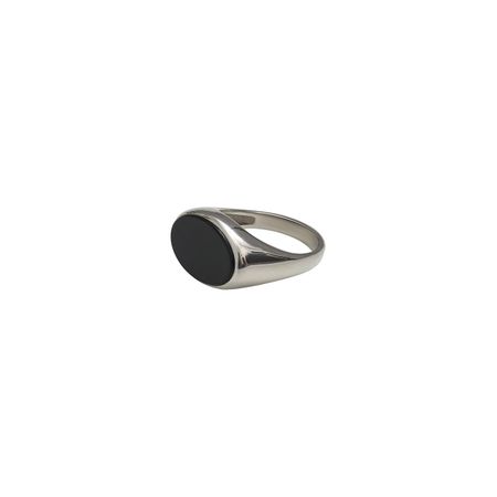 TONDEM Кольцо-печатка из серебра с черным агатом