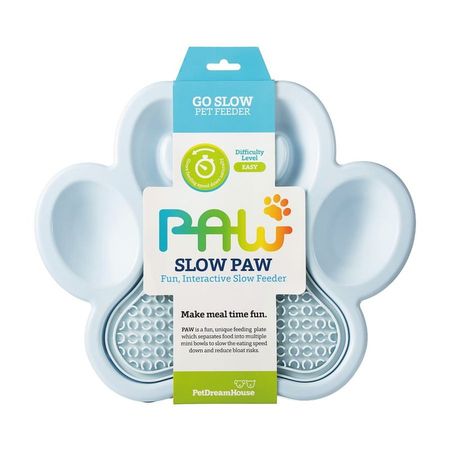 PetDreamHouse PAW 2-IN-1 Slow Feeder amp Lick Pad Baby Blue Easy миска quotЛапа quot для медленного кормления 2в1 голубая - 540 г 1035₽