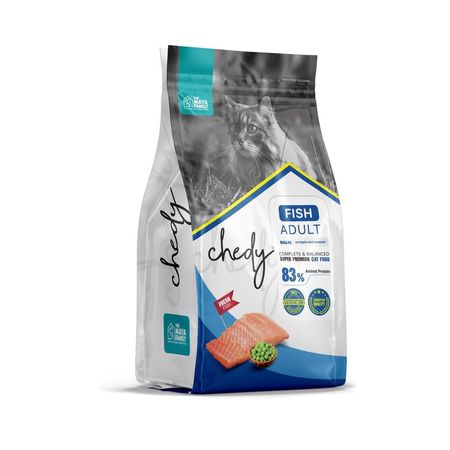 Chedy Adult полнорационный сухой корм для кошек с рыбой - 1,5 кг