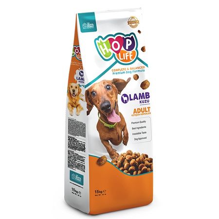 Hop Life Adult полнорационный сухой корм для собак с ягненком - 15 кг