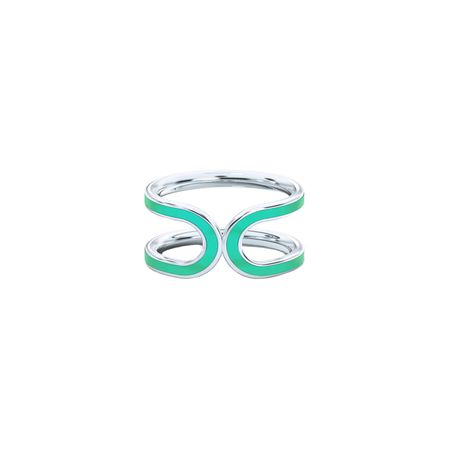 Prosto Jewelry Кольцо свобода из серебра с зеленой эмалью