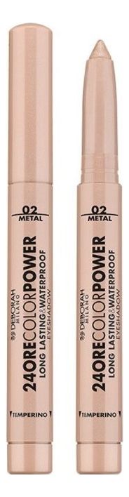 Стойкие тени для век в карандаше 24 Ore Color Power Eyeshadow 1,4г: 02 Light Gold