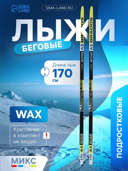 Лыжи пластиковые, 170 см, МИКС