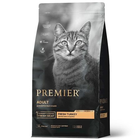 Premier Cat Turkey Adult сухой корм для взрослых кошек свежая индейка - 400 г 730₽