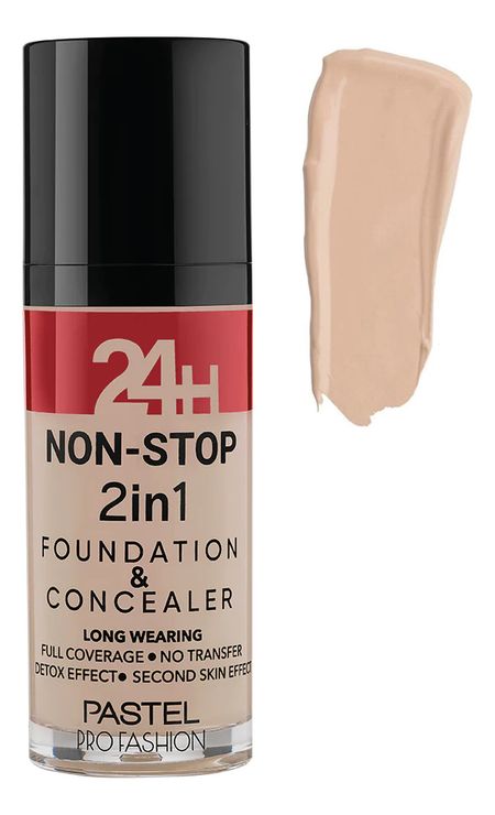 Тональная основа для лица 24H Non-Stop 2in1 Foundation &amp; Concealer 30мл: 602 Light Porcelain
